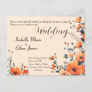 Weiche florale romantische Hochzeitsinspektion Postkarte