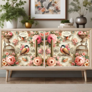 Weiche Flügel der Rose Finch-Dekoupage Print Seidenpapier