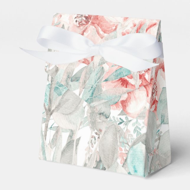 Weiche Frühlingsblütengrün Elegante Hochzeit Geschenkschachtel (Vorderseite)