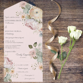 Weiche Frühlingsfarben All In One Einladung