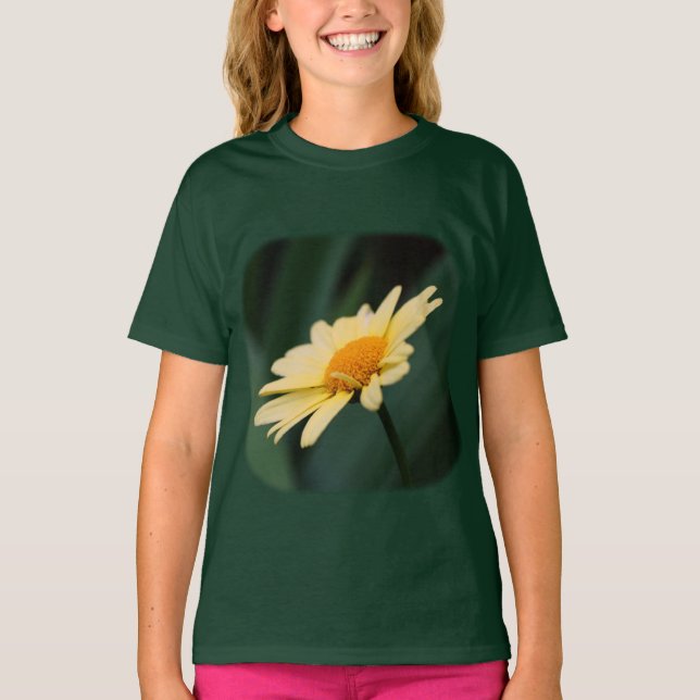 Weiche Gelbe Daisy Floral Nature Girls T - Shirt (Vorderseite)