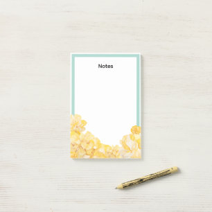 Weiche gelbe florale Salbeigrüne Randnotizen Post-it Klebezettel