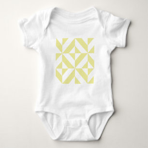 Weiche gelbe geometrische Art Deco Baby Strampler