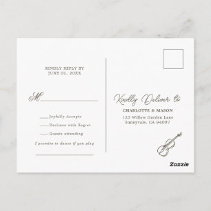 Weiche gelbe gestreifte skurrile RSVP-Postkarte Postkarte