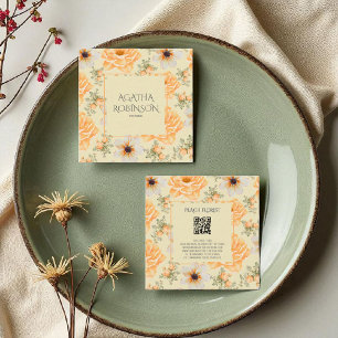 Weiche gelbgrüne Blume Florist  Quadratische Visitenkarte