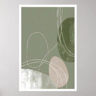 Weiche Geometrie Druck Abstrakt Linienkunst (Moder Poster