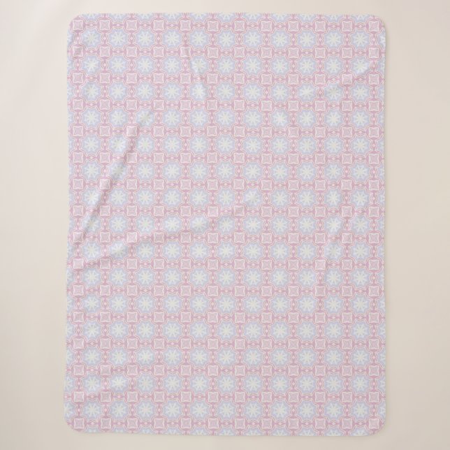 Weiche, geometrische Lücke - Pink & Lavendel Sherpadecke (Vorderseite)