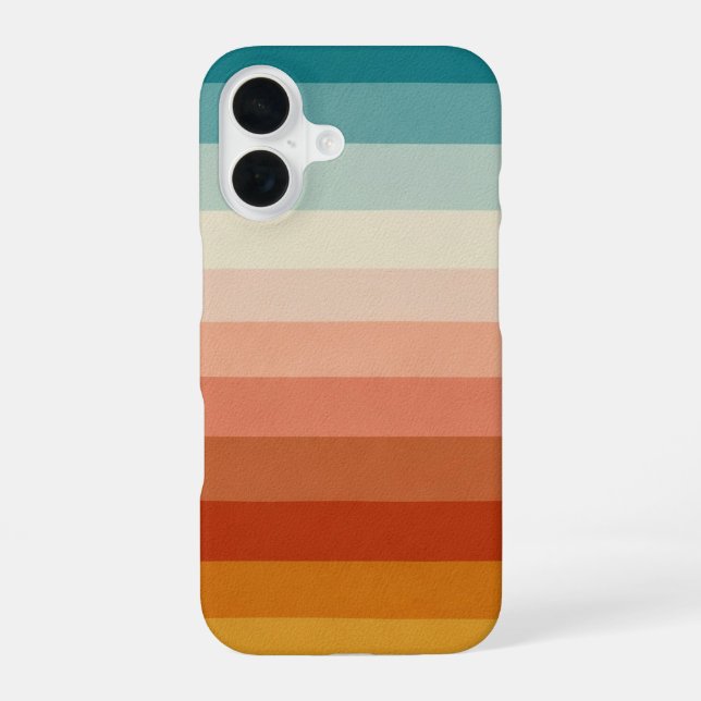 Weiche geschichtete Retro-Linien iPhone 16 Hülle (Rückseite)