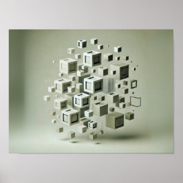 Weiche glänzende Wellen - Minimalistische Abstrakt Poster