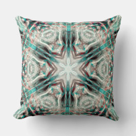 Weiche Glühen auf blauem Sand, Kaleidoskop-Stern Kissen