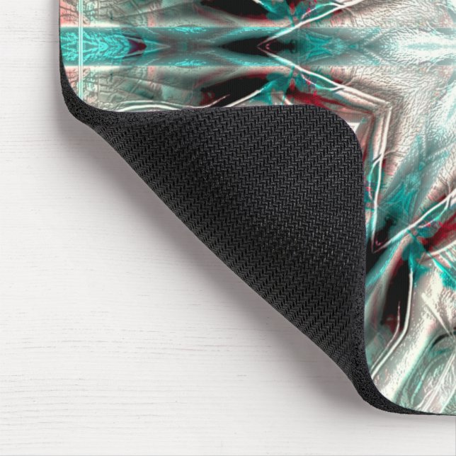 Weiche Glühen auf blauem Sand, Kaleidoskop-Stern Mousepad (Ecke)
