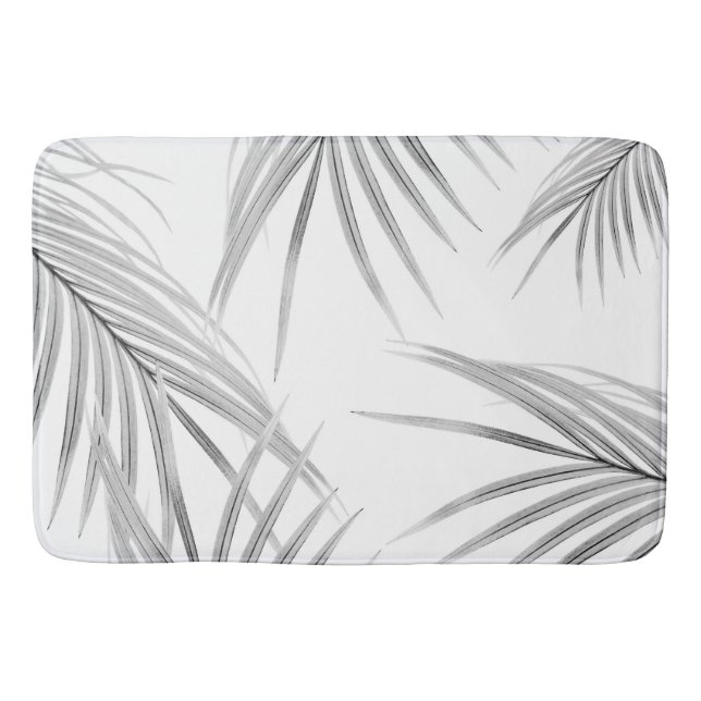 Weiche graue Palmen Blätter Dream #1 #tropical #de Badematte (Vorderseite)
