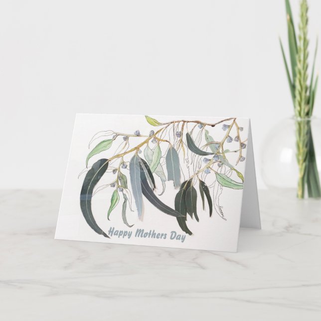 Weiche, grüne Aquarellmatte Dankeskarte (Vorderseite)