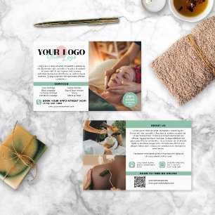 Weiche Grüne Ihre Logo Fotos QR Spa Salon Flyer