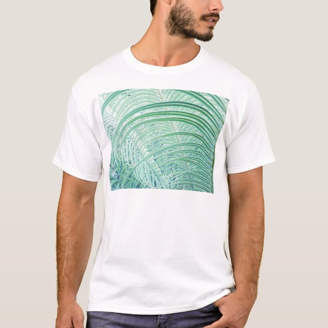 Weiche grüne Pflanze Palmblättrig T-Shirt (Vorderseite)