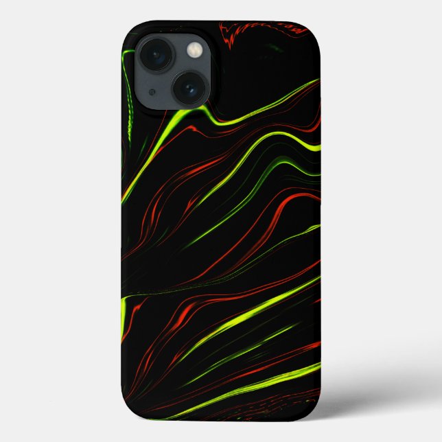 Weiche, grüne und rote, lange Striche, schwarzer H Case-Mate iPhone Hülle (Rückseite)