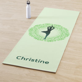Weiche grüne Yoga-Pose mit Individuelle Name Yogamatte
