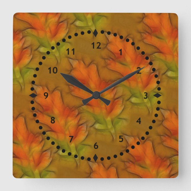 Weiche Herbsthälfte hinterlassen die Patronenhalte Quadratische Wanduhr (Vorderseite)