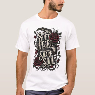 Weiche Herz Scharfe Seele Schlange Rose Gothic Zit T-Shirt