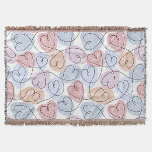 Weiche Herzen: Valentine's Continuous Line Decke