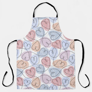 Weiche Herzen: Valentine's Continuous Line Schürze