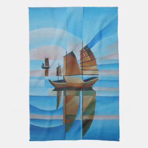 Weiche Himmel, Getreidemeere und kubistische Junks Geschirrtuch