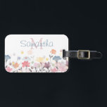 Weiche Hübsche Wasserfarben Blume Personalisiert Gepäckanhänger<br><div class="desc">Pastel Aquarell Blumenkunst. Schönheit und Eleganz.</div>