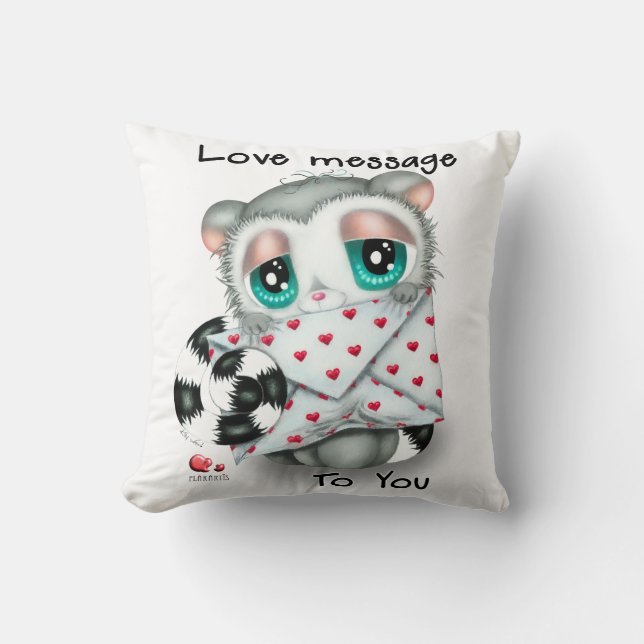 Weiche Liebe durch Meldung von niedlich Lemur Kissen (Vorderseite)