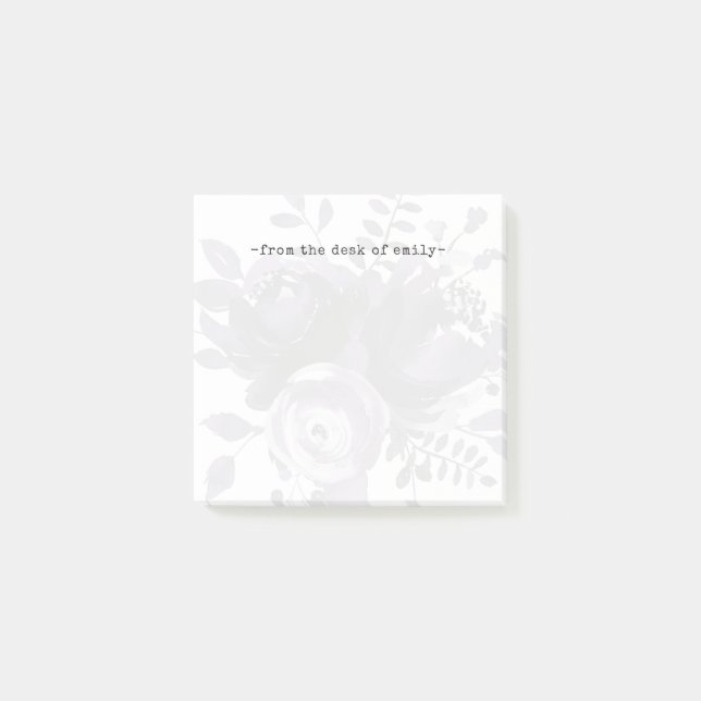 Weiche Lila Blüte unter weißem Overlay und Name Post-it Klebezettel (Vorderseite)