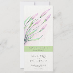 Weiche Lila Lilien Save the Date Einladung