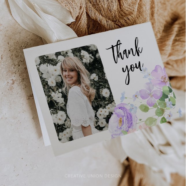 Weiche, Lila Petalen - Lebensfeier Dankeskarte (Von Creator hochgeladen)