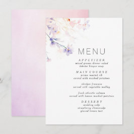 Weiche Lila Speisekarte mit elegantem Minimalistis Menükarte