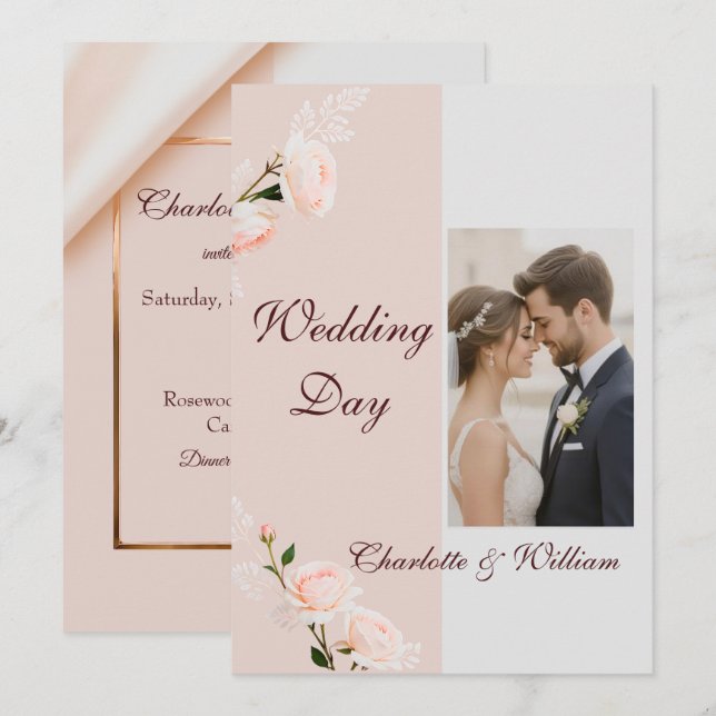 Weiche lila Wirkungen mit Blume Einladung (Vorne/Hinten)