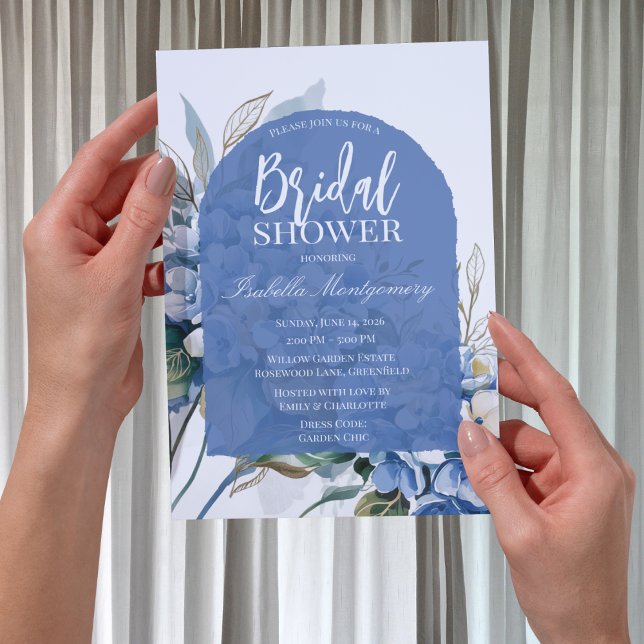 Weiche Luxusblaue Florale Brautdusche Einladung (Soft Luxury Blue Floral Bridal Shower Invitations
)