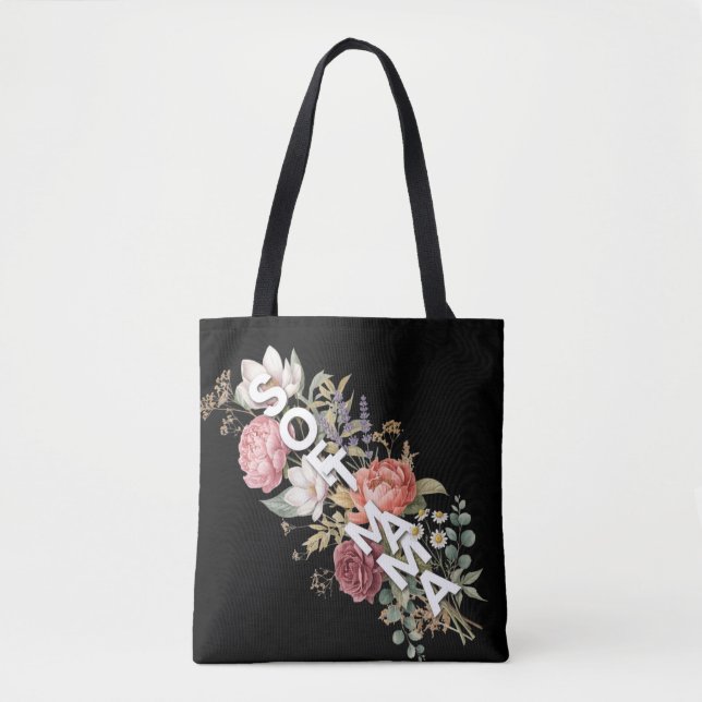 Weiche Mama-Blumen-Typografie-Design  Tasche (Vorderseite)