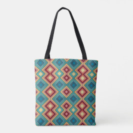 Weiche mehrfarbige Diamanten & Streifen Tasche