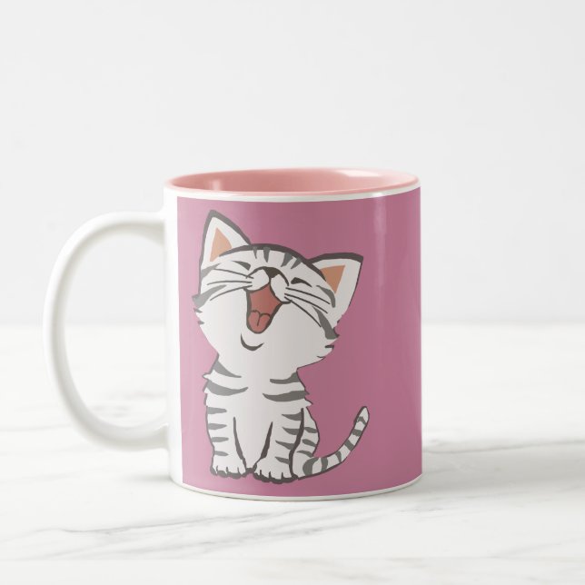 Weiche Miezekatze Zweifarbige Tasse (Links)