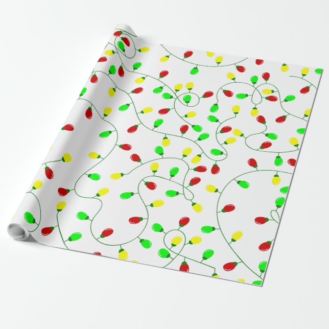 weiche, nahtlose Weihnachtsbaumlichter Geschenkpapier (Ungerollt)