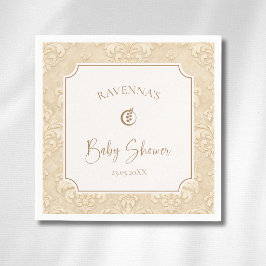 Weiche Natürliche Braune Ornament Goldblatt-Baby-P Serviette
