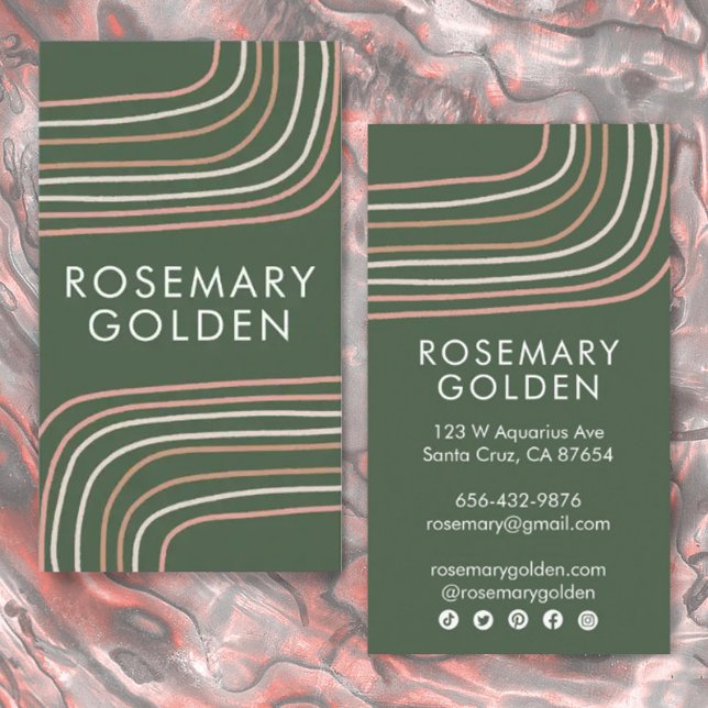 Weiche, neutrale Linien Minimalistisch schlicht El Visitenkarte (Von Creator hochgeladen)