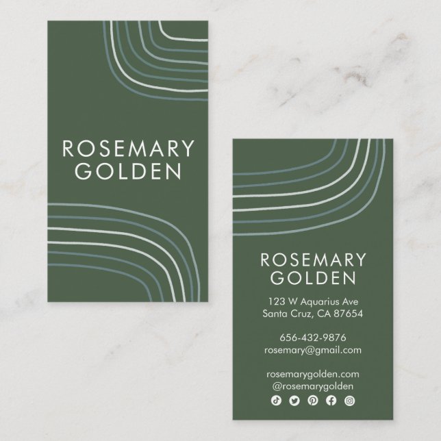 Weiche, neutrale Linien Minimalistisch schlicht El Visitenkarte (Vorne/Hinten)