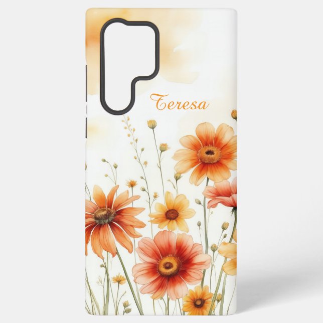 Weiche Orangen- und Gelbblüten Samsung Galaxy Hülle (Rückseite)