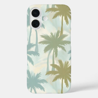 Weiche Palmen – Pastell-Tropenmuster iPhone 16 Hülle