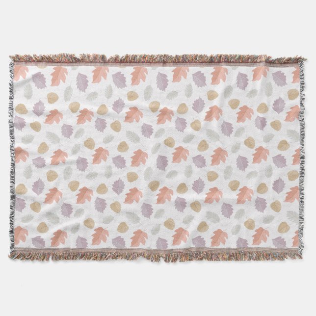 Weiche Pastel Fall Leaf Muster | Minimalistischer  Decke (Vorderseite)