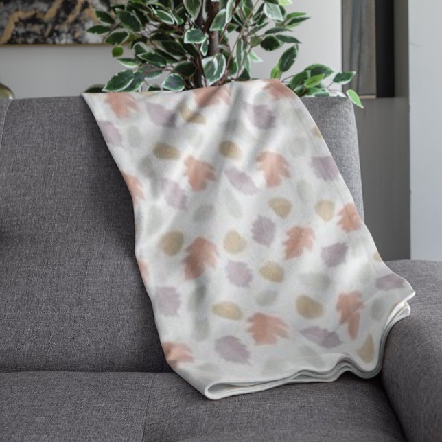 Weiche Pastel Fall Leaf Muster | Minimalistischer  Fleecedecke (Von Creator hochgeladen)