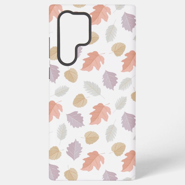 Weiche Pastel Fall Leaf Muster | Minimalistischer  Samsung Galaxy Hülle (Rückseite)