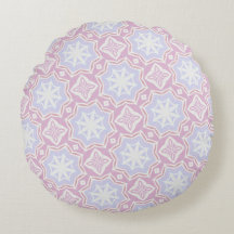 Weiche Pastel geometrische Rundkissen Pink & Laven