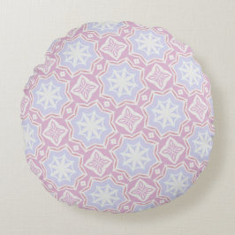 Weiche Pastel geometrische Rundkissen Pink & Laven Rundes Kissen