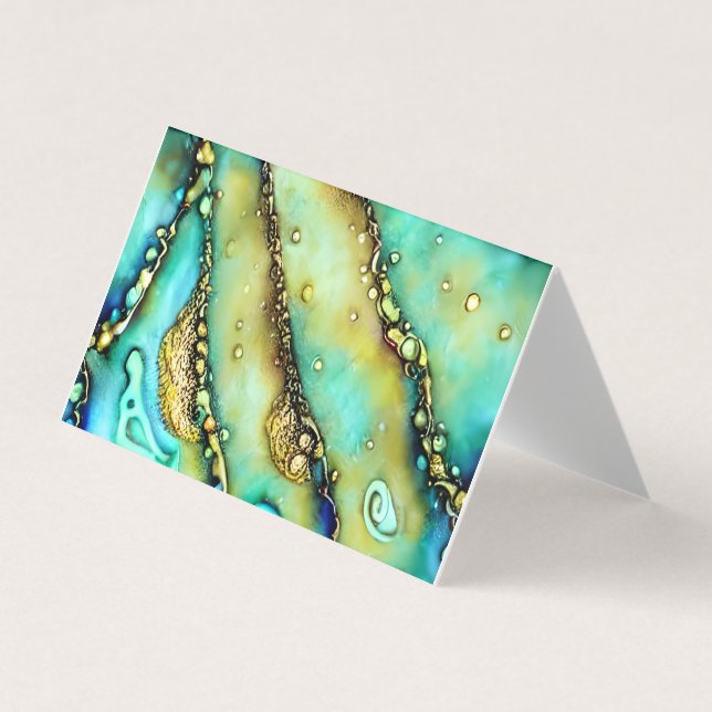 Weiche Pastel Paua Muschel Farbe Flüssigkeit Alkoh Visitenkarten (Vorderseite)