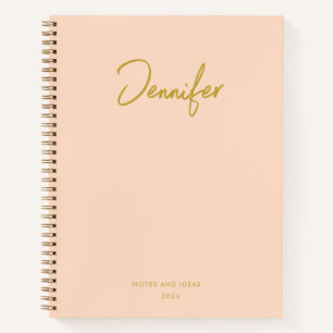 Weiche Pastel Pinky Golden Custom Handwriting Name Notizbuch